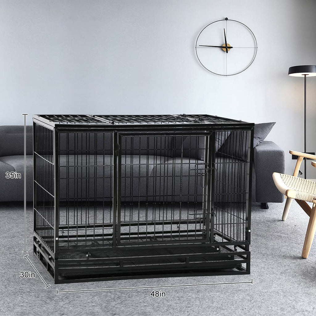 48 inch XXL Heavy Duty Dog Kennel with Wheels I34191