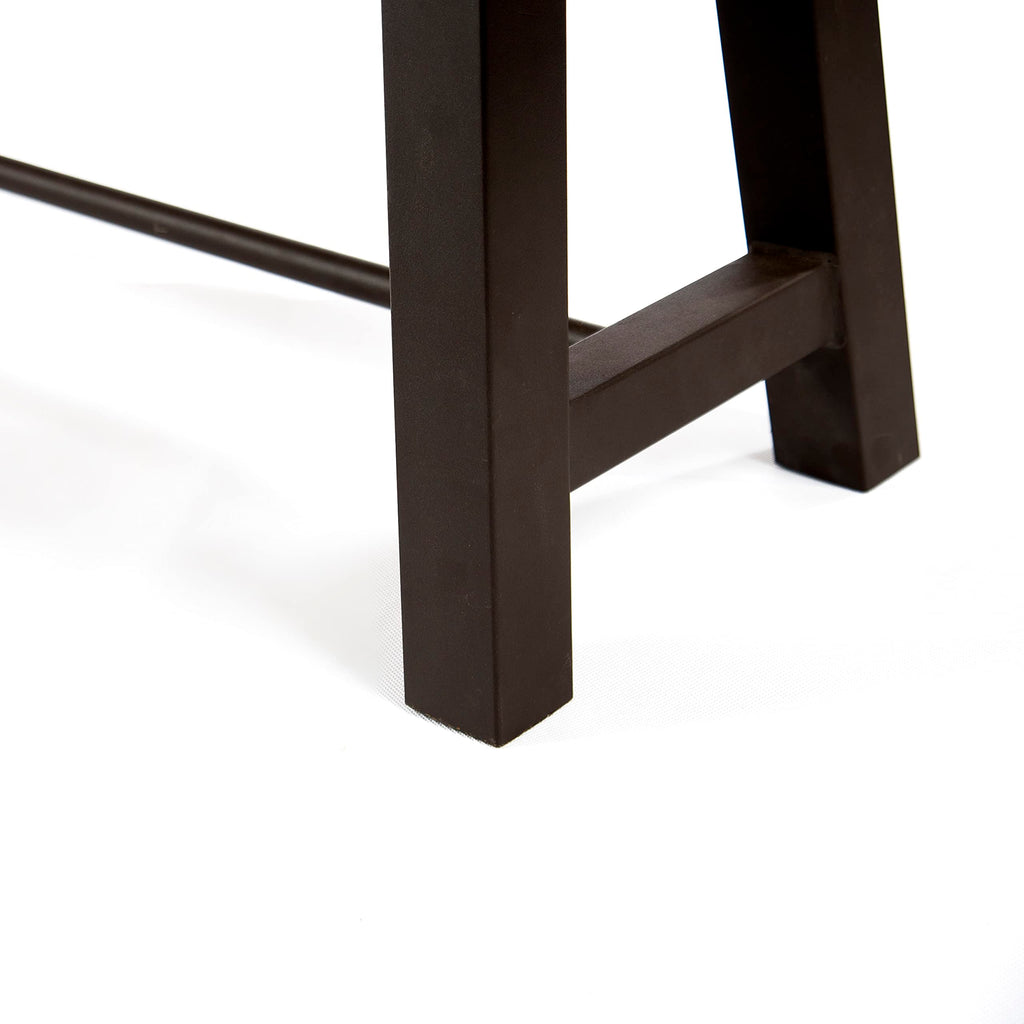 Acacia Wood Outdoor Bench with Metal Accents A93892