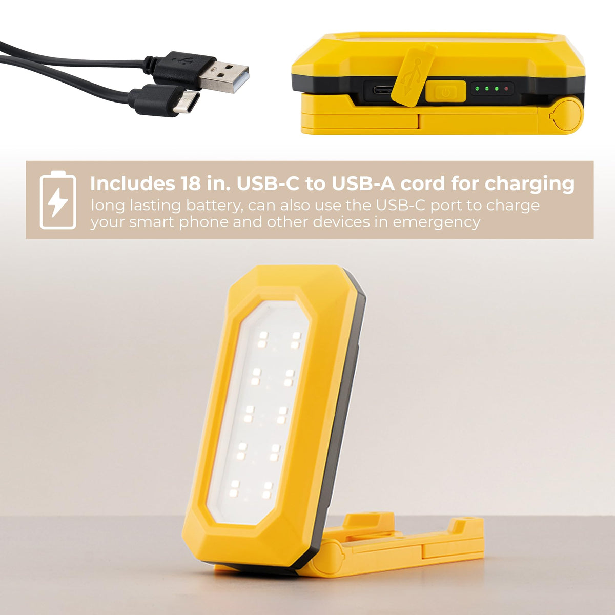Rechargeable Magnetic LED Work Light 2.5W 1,500 Lumens P349