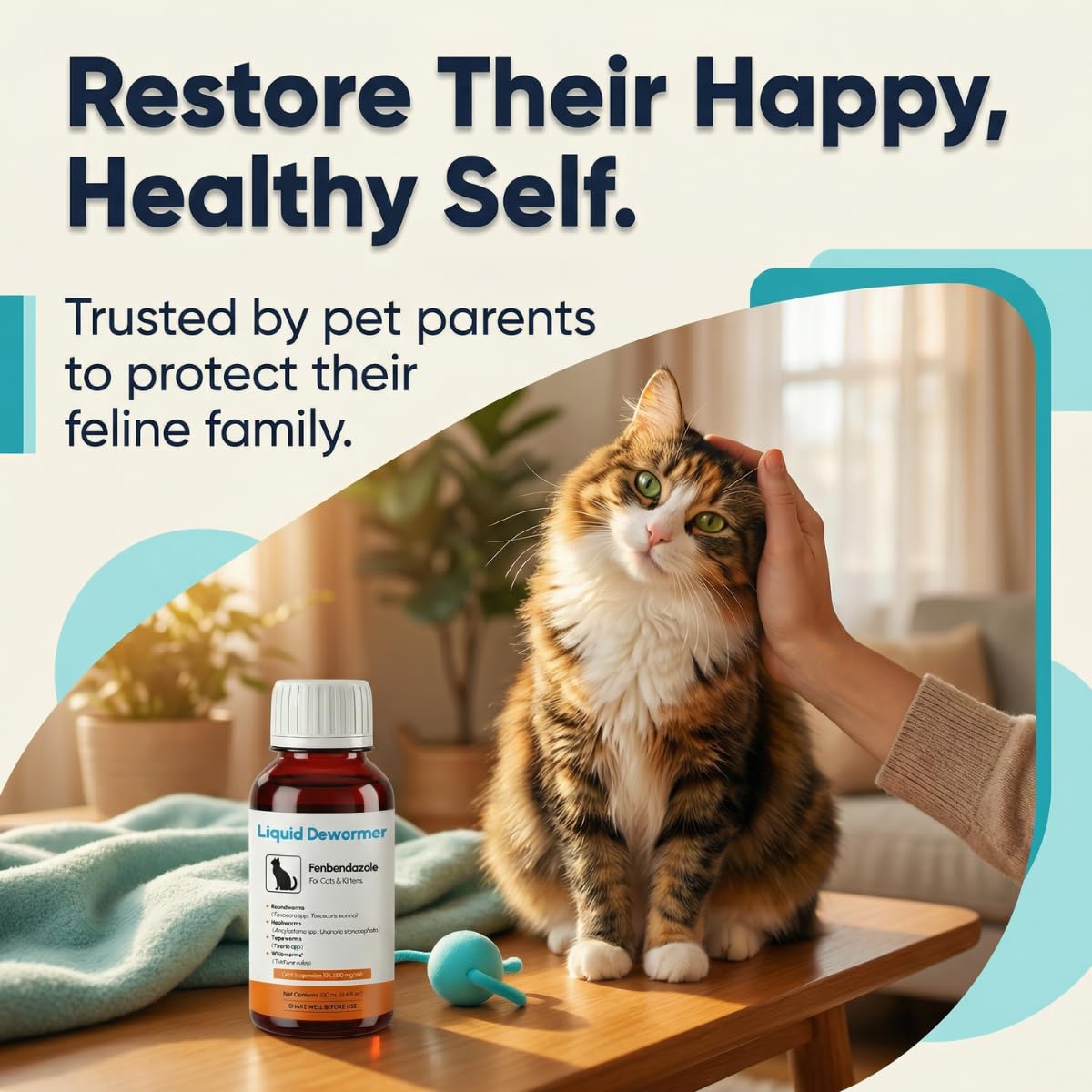 Liquid Fenbendazole Dewormer for Cats & Kittens 100ml A527