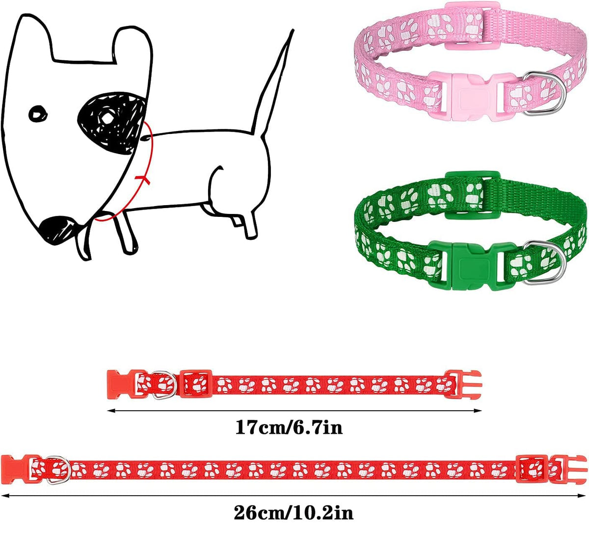 12 Pack Adjustable Puppy Collars F848