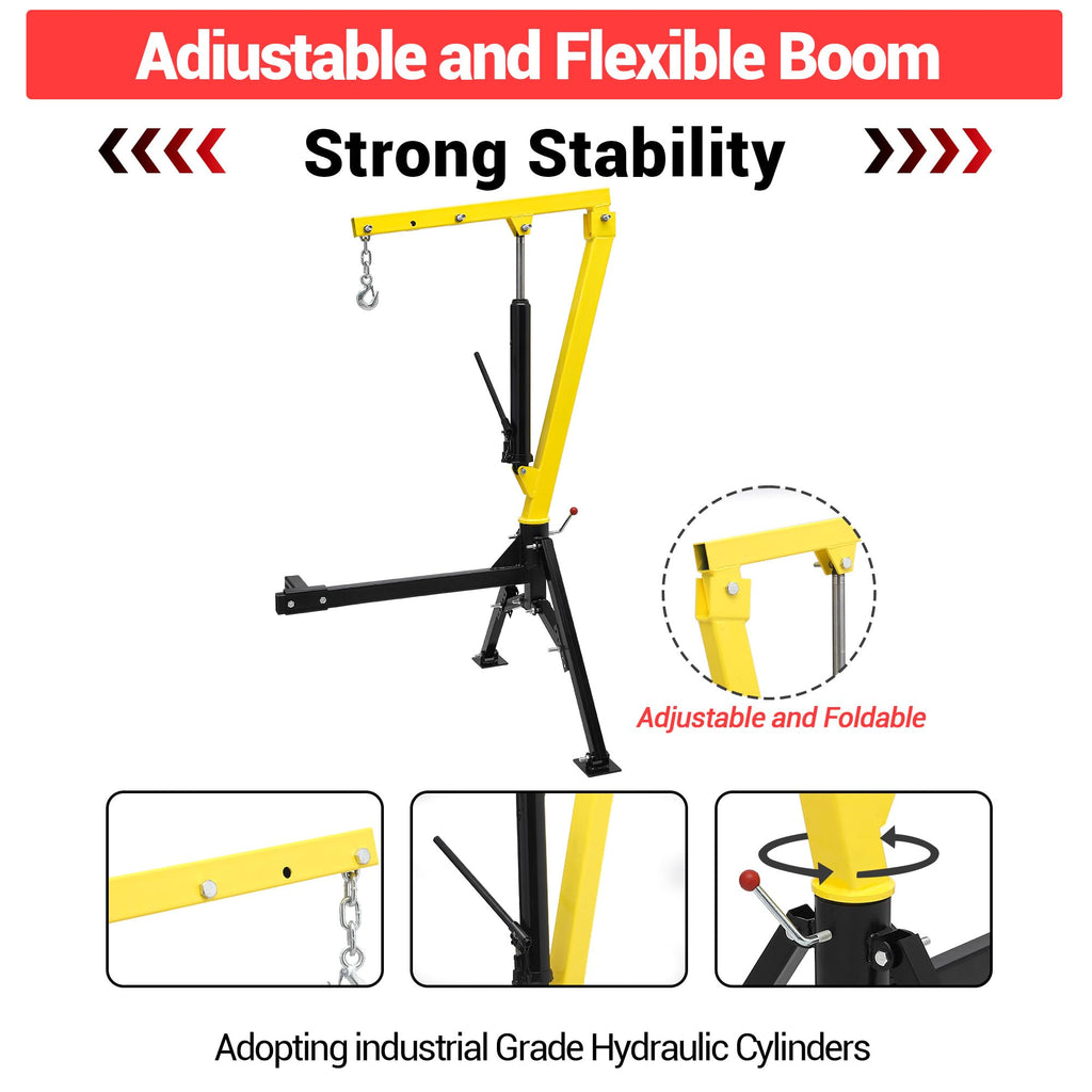 1000 LBS Hydraulic Truck-Mounted Crane with 360° Swivel A764202