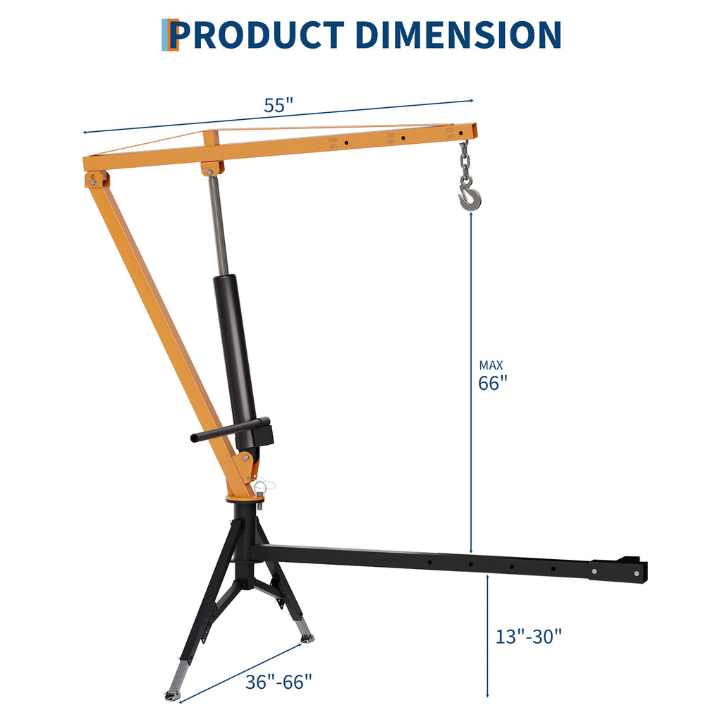 Heavy Duty Hydraulic Hitch Mounted Truck Crane with 360 Degree Swivel Boom A747