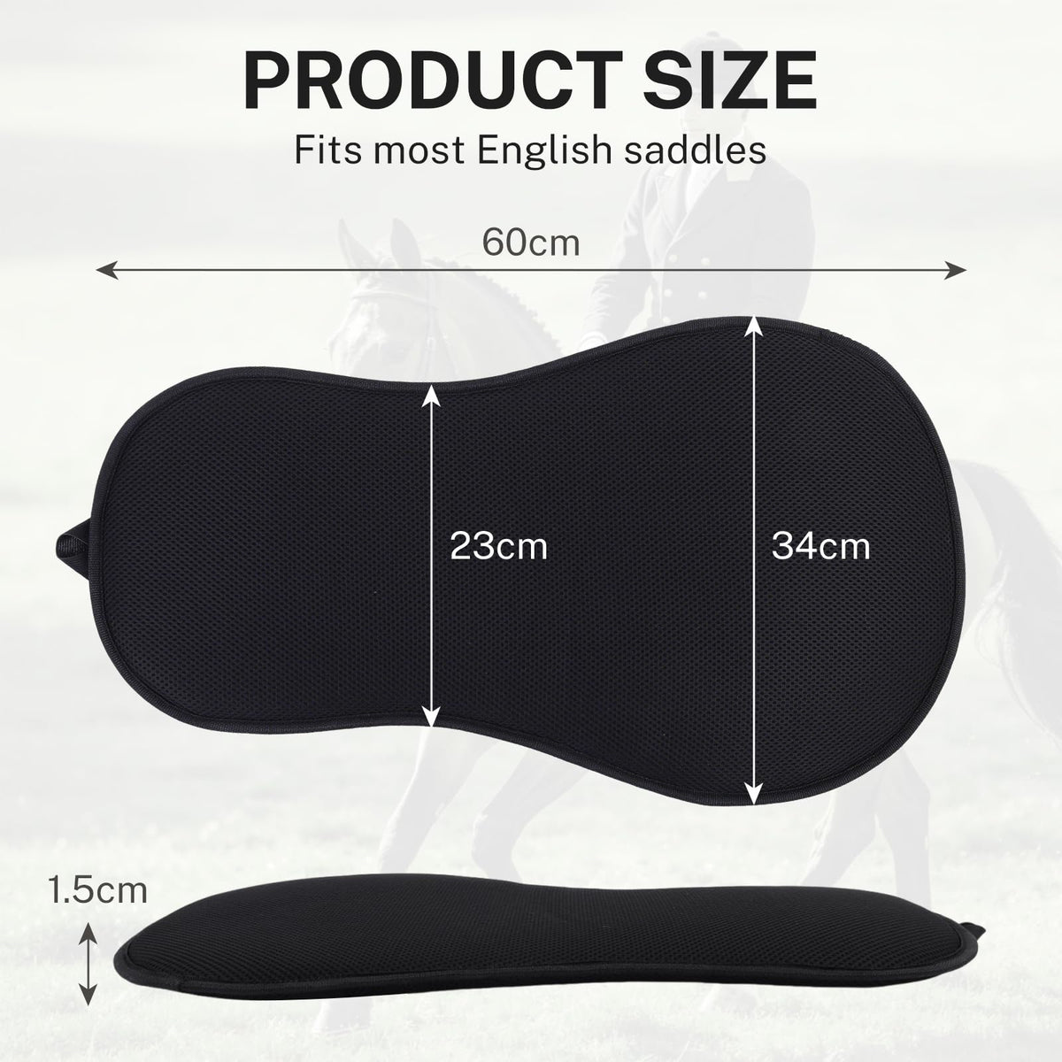 Breathable Shock Absorbing Saddle Seat Cushion with Adjustable Straps M3153