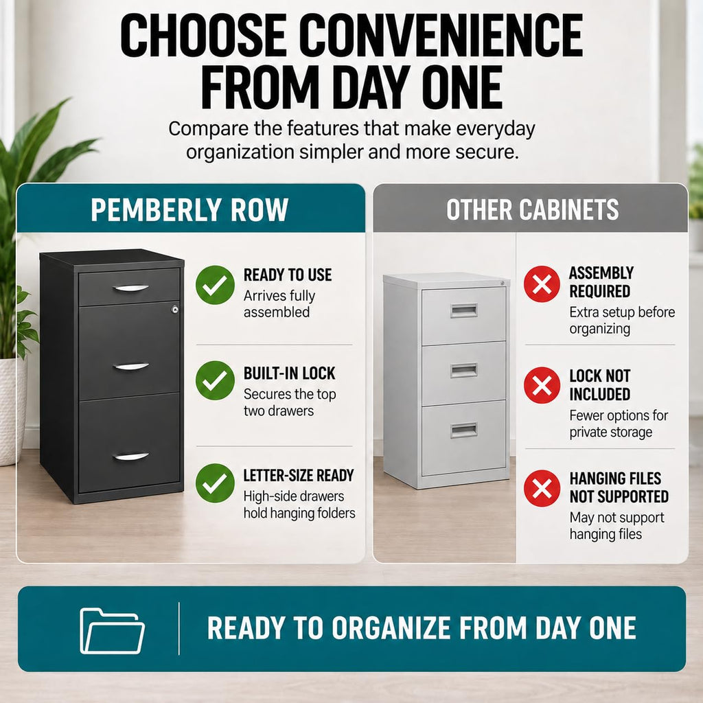 Charcoal Metal 3 Drawer Vertical Filing Cabinet B34912