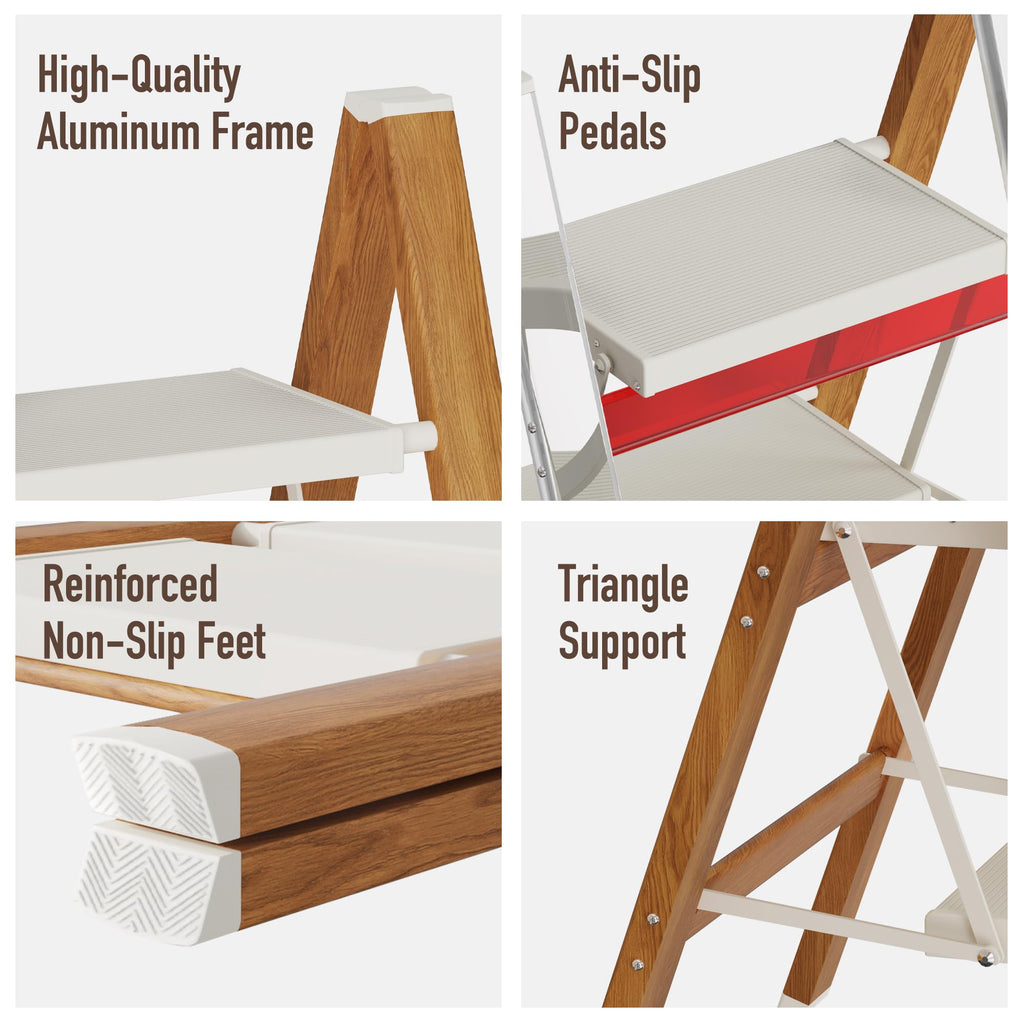 3 Step Aluminum Foldable Step Stool B93584