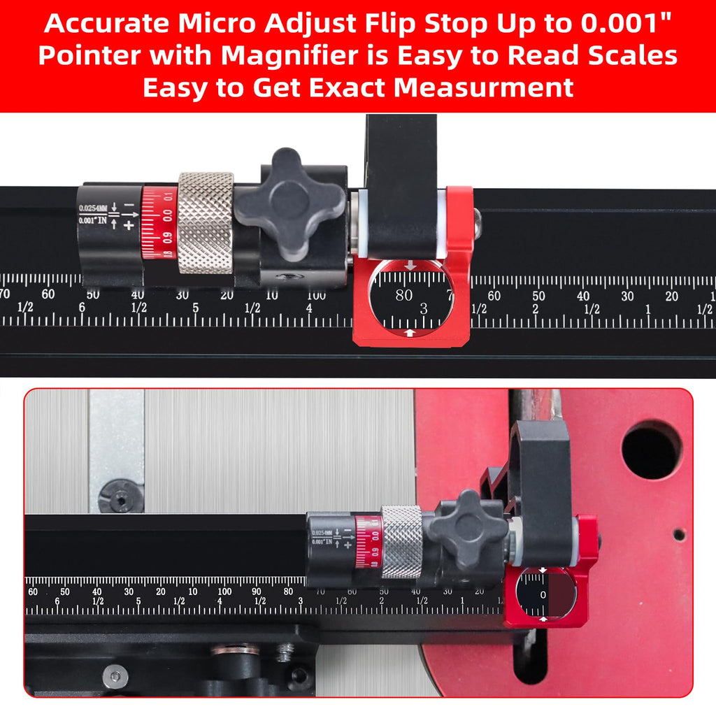 Table Saw Miter Gauge with Micro Adjust Flip Stop C2042