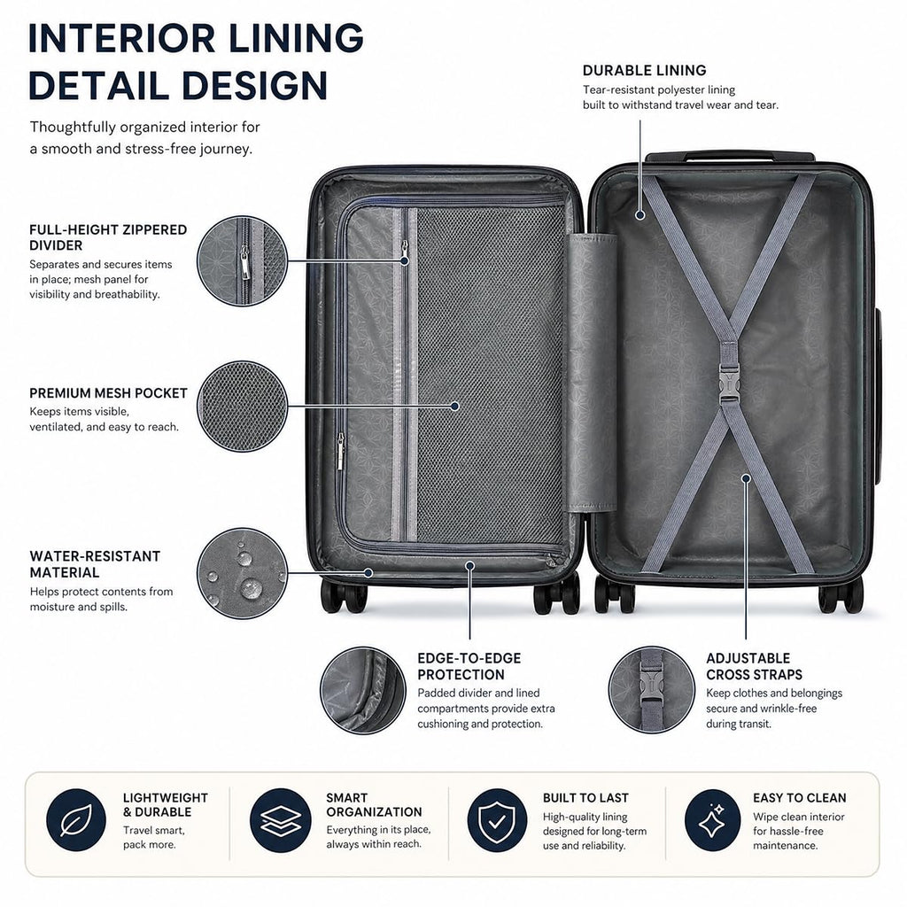 20 Inch Hardshell Expandable Carry On Luggage with TSA Lock Z262