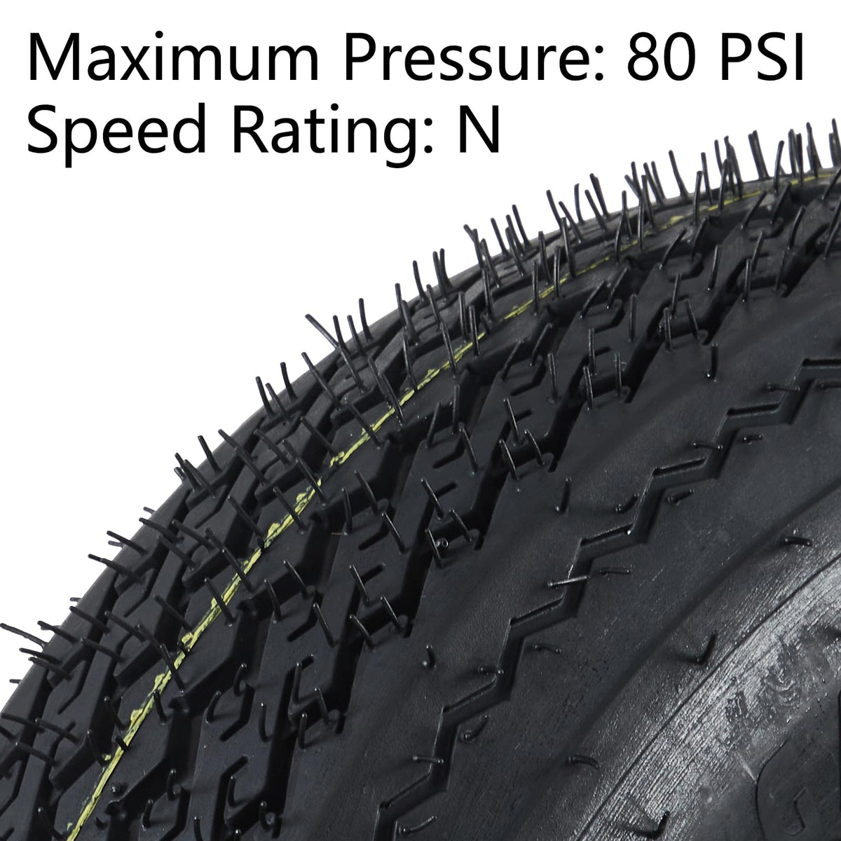 2-Pack Trailer Tires on Rims 5.30-12 4 Lug White Wheels M631