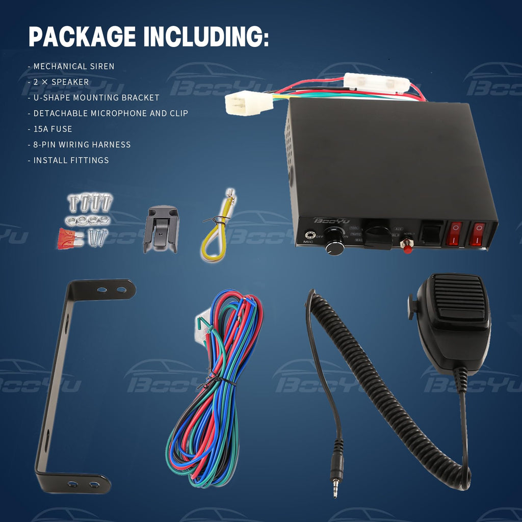 12V 400W Warning Emergency Siren PA System J64813