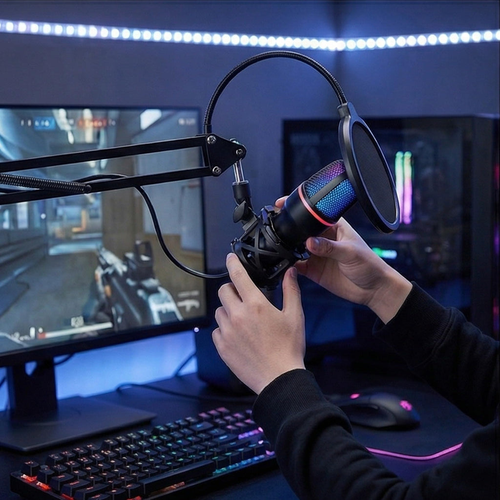 USB Condenser Gaming Mic with Shock Mount O757876