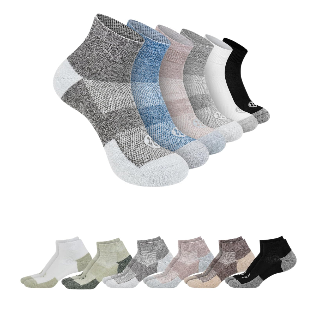 Diabetic Socks for Men, 12 Pairs Ankle & Low Cut Size 9-15 B507855