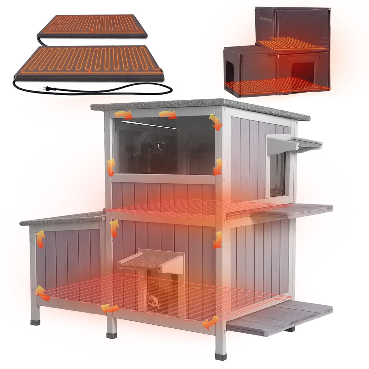 Extra Large Heated Insulated Cat House F305