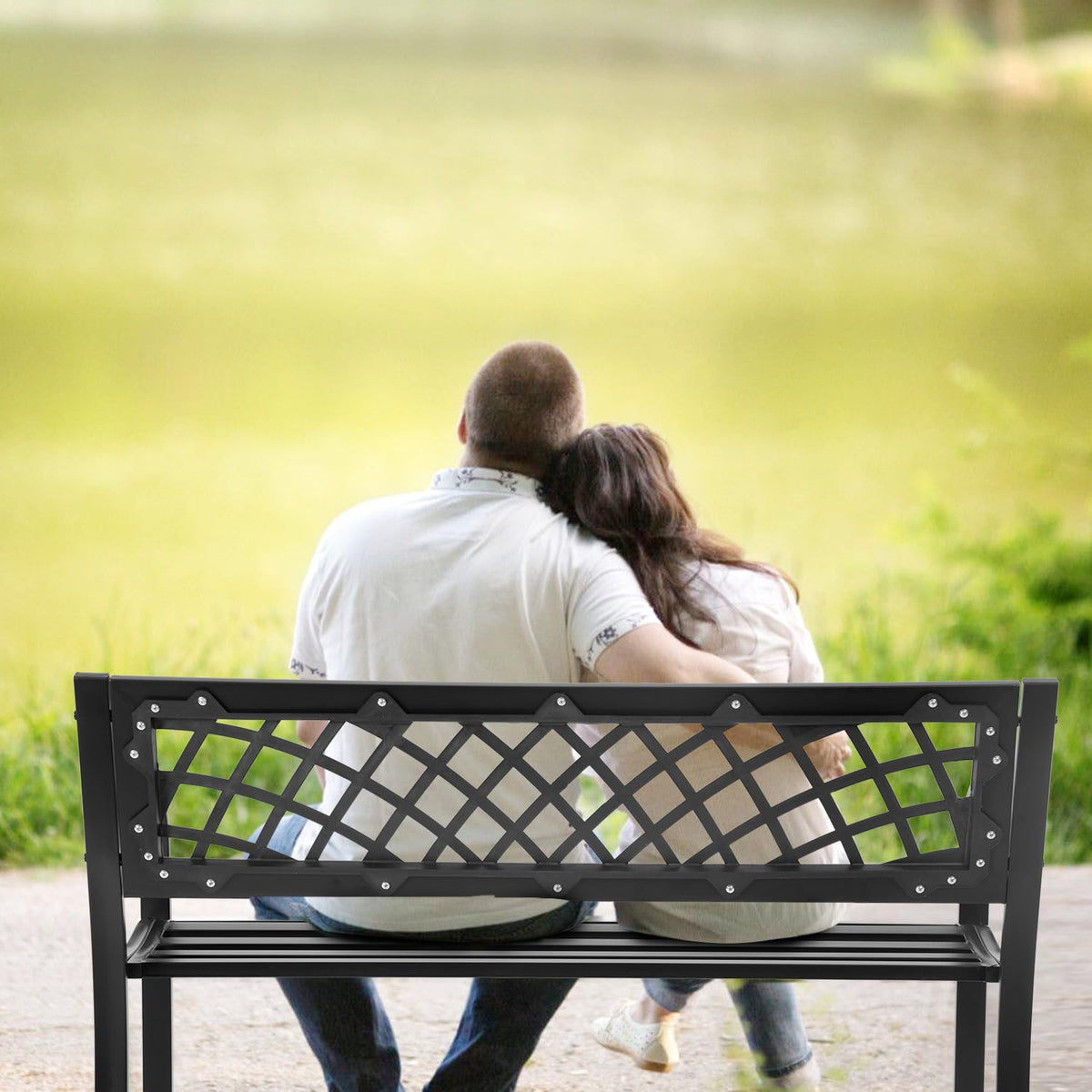 Black Outdoor Garden Bench H461444