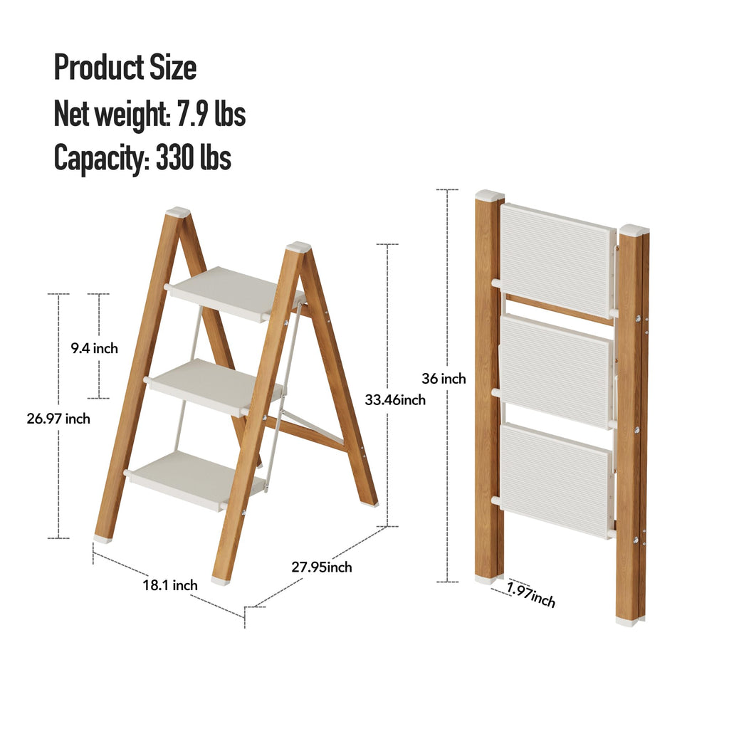 3 Step Aluminum Foldable Step Stool B93584