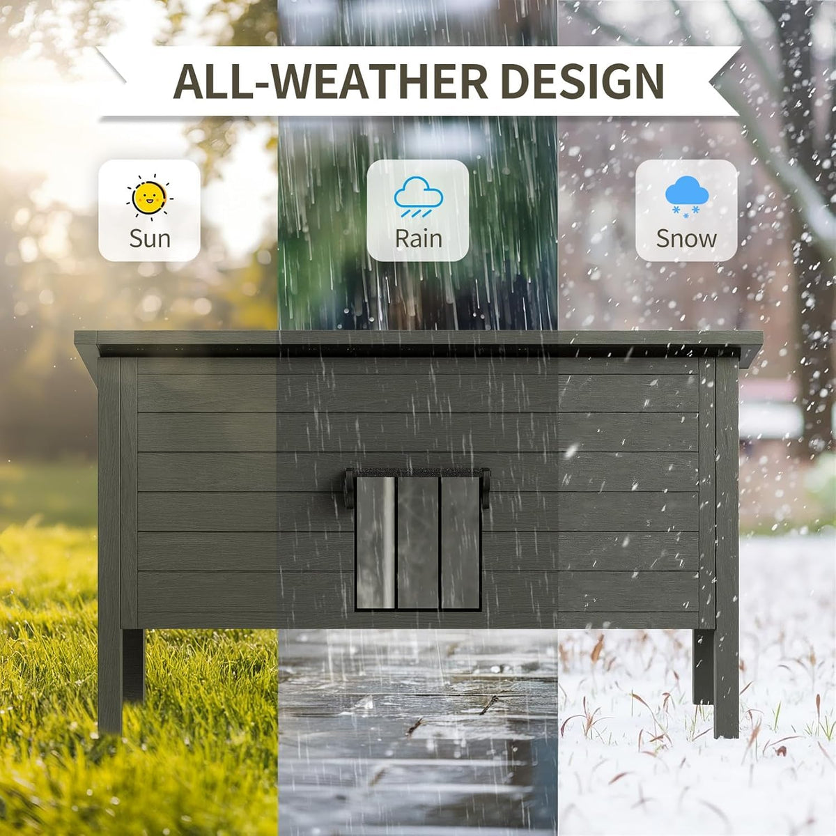 Insulated Weatherproof Wooden Outdoor Cat House A3929