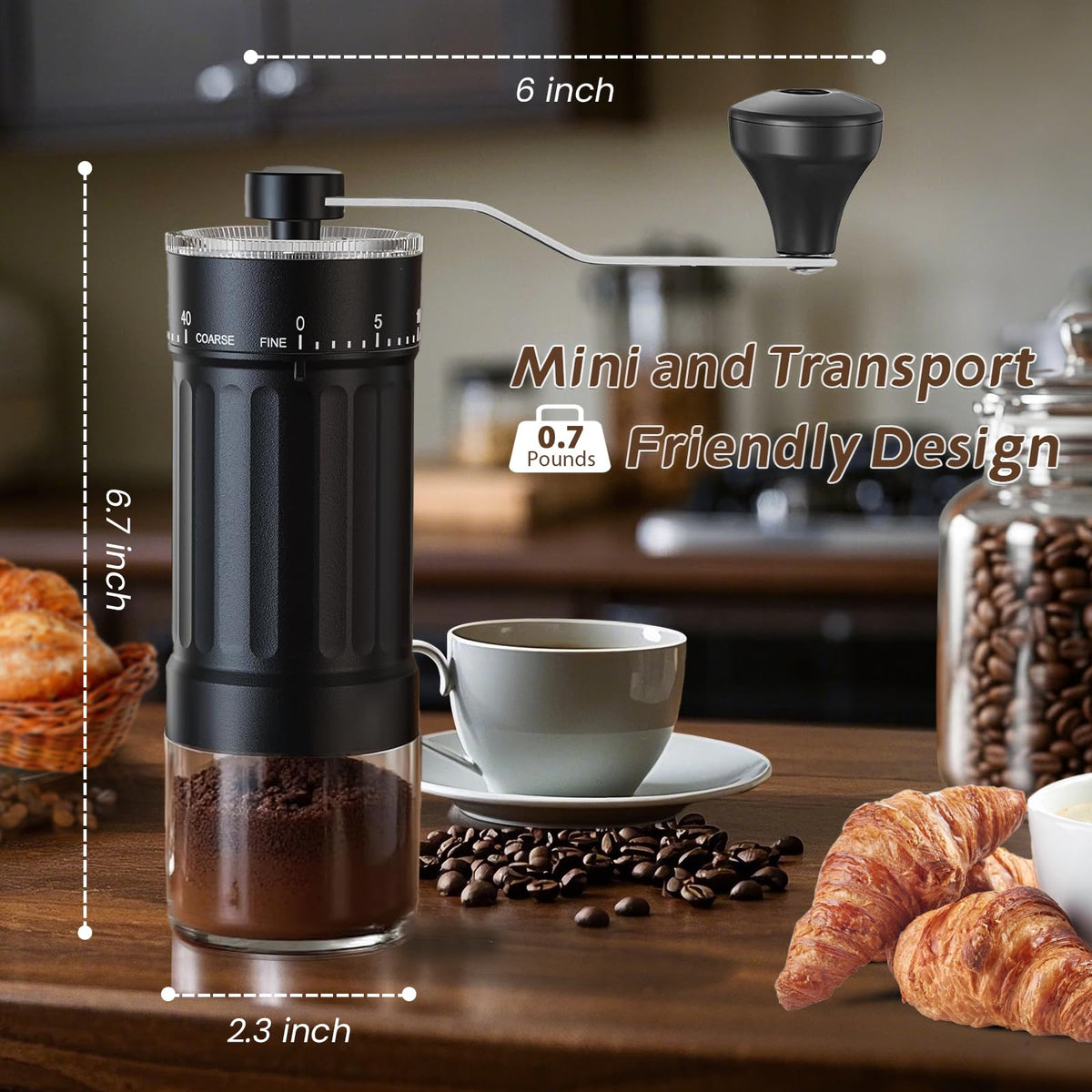 Manual Coffee Grinder with Ceramic Conical Burr Y321