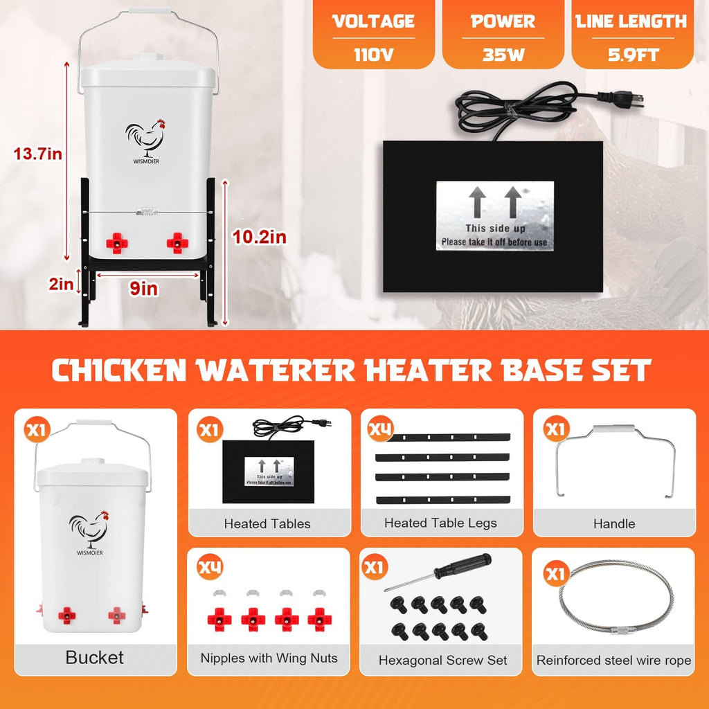 3 Gallon Heated Chicken Waterer X740392