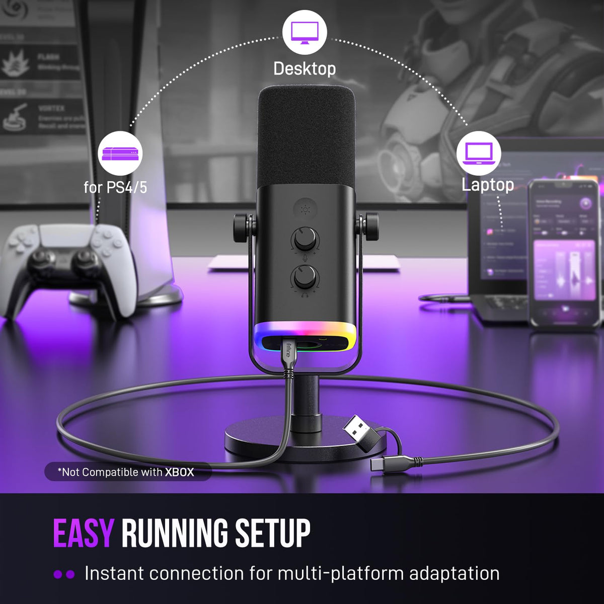 USB/XLR Dynamic Microphone H774