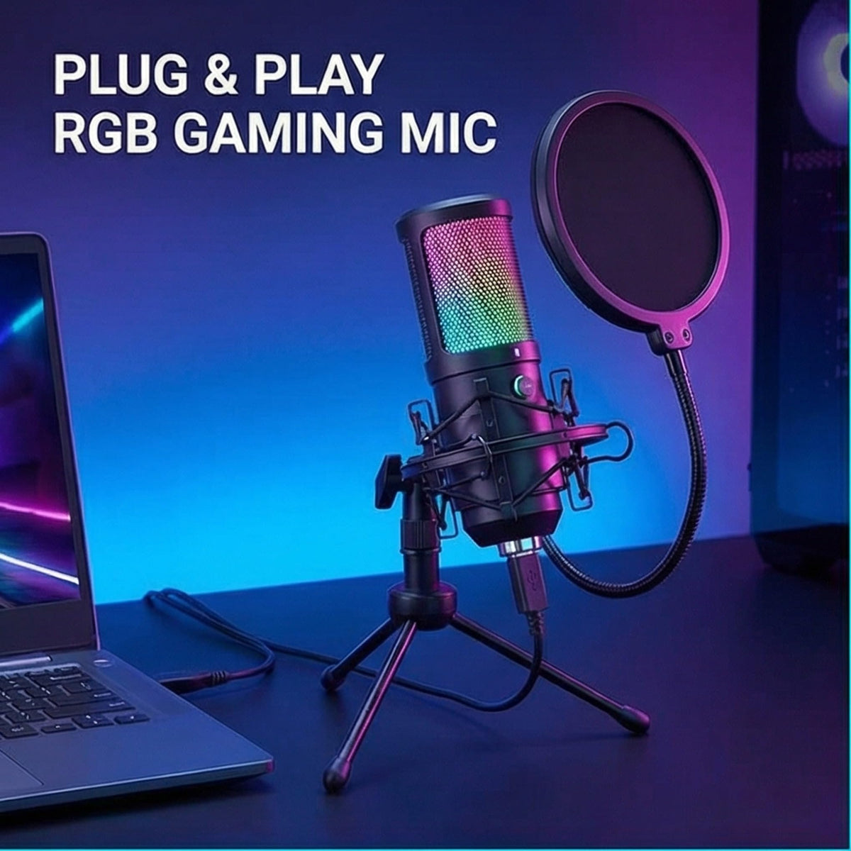 USB Condenser Gaming Mic with Shock Mount O757876