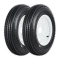 2-Pack Trailer Tires on Rims 5.30-12 4 Lug White Wheels M631