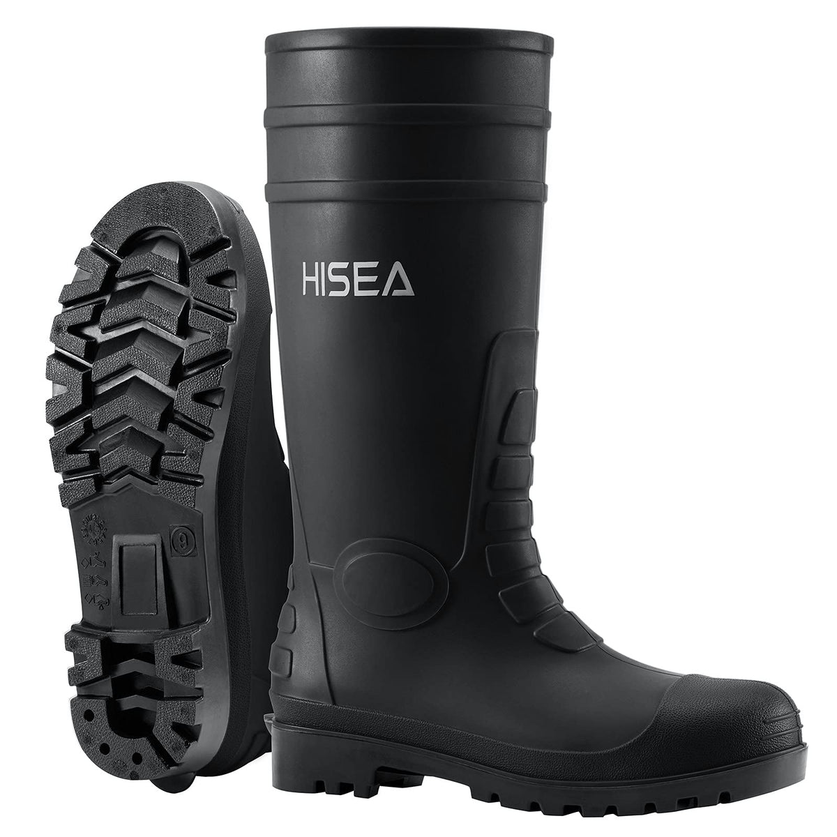 Men's Steel-Toe Waterproof Rubber Rain Boots G1387