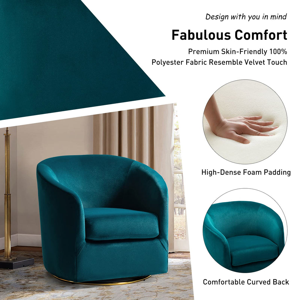 Set of 2 Velvet Swivel Barrel Chair V13091