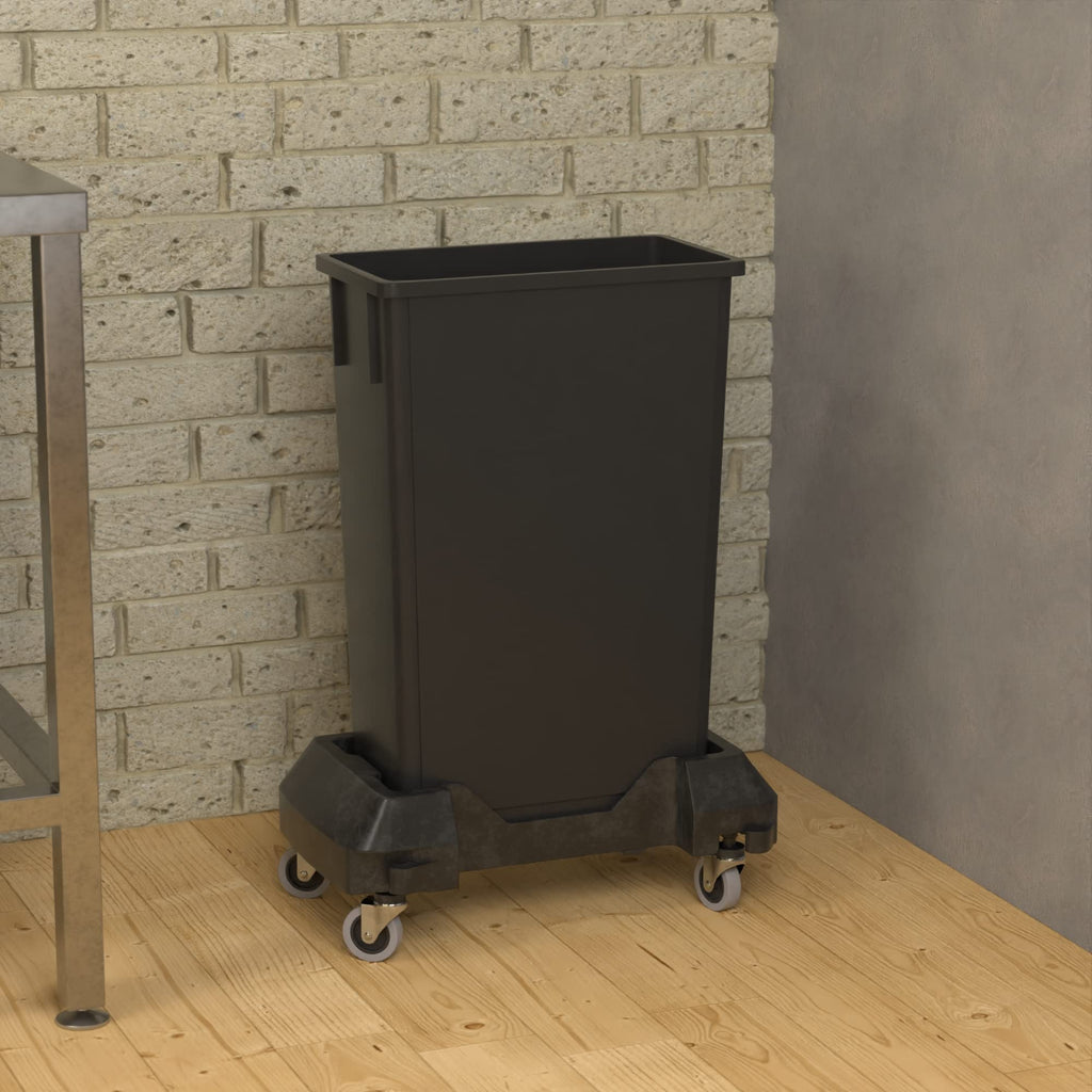 23 Gallon Black Trash Can with Dolly N789