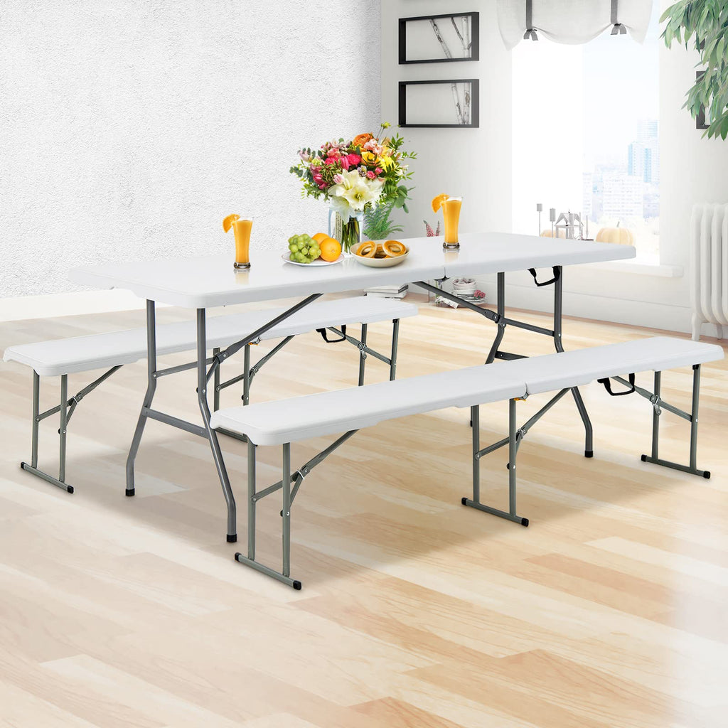 6ft White Folding Table Y1002