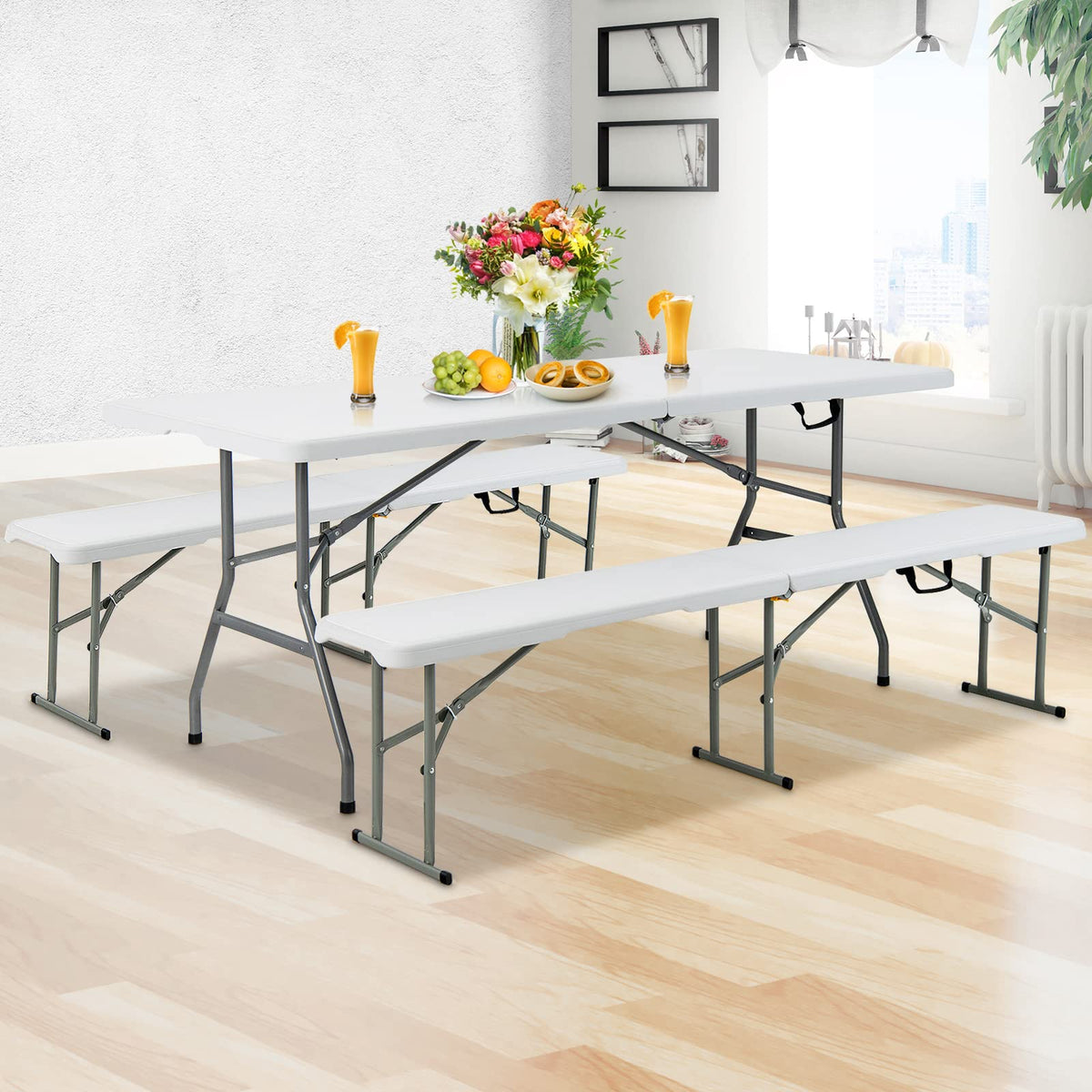 6ft White Folding Table Y1002