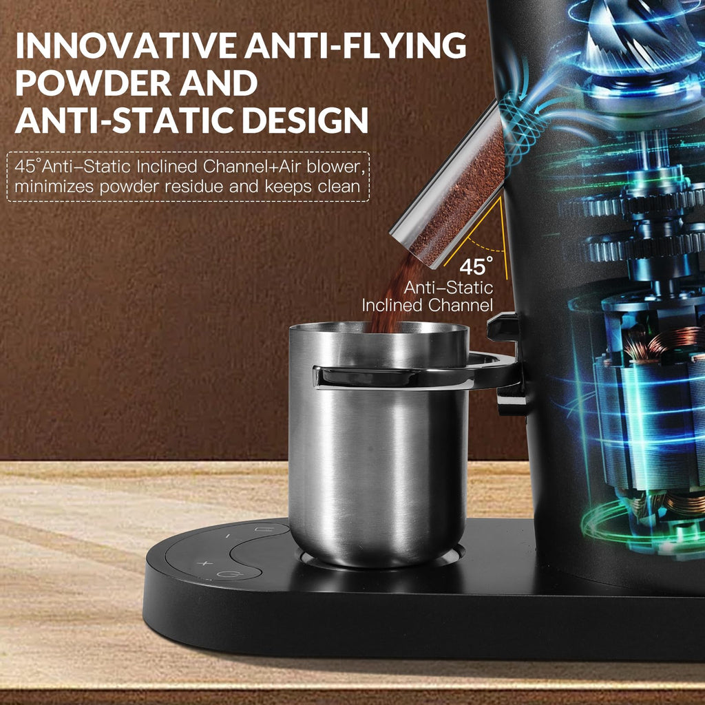 Cordless Black Conical Burr Coffee Grinder O151