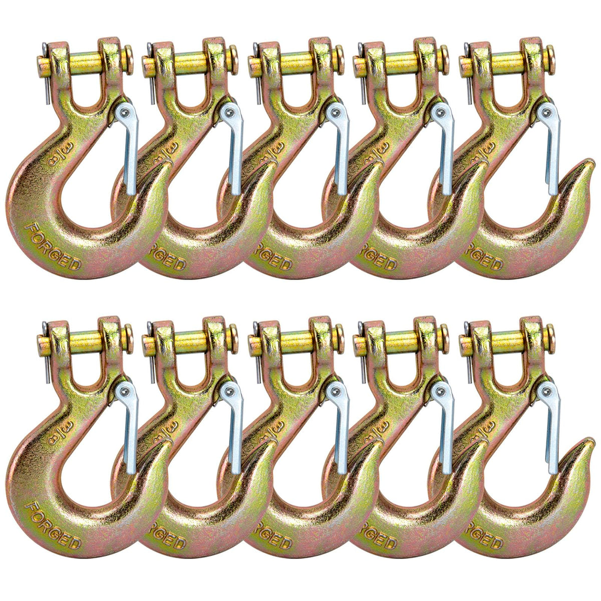 3/8 Chain Hooks with Safety Latch, 10 Pack L5934