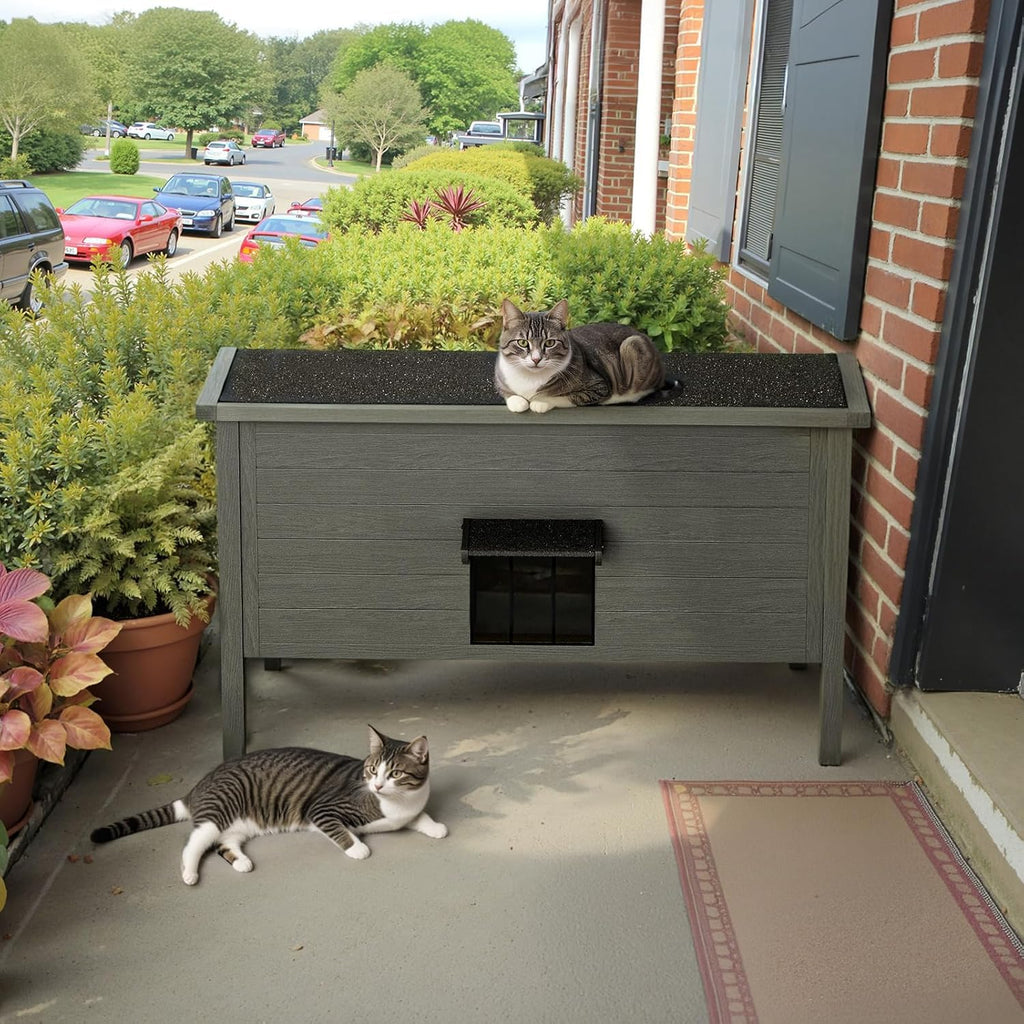 Insulated Weatherproof Wooden Outdoor Cat House A3929
