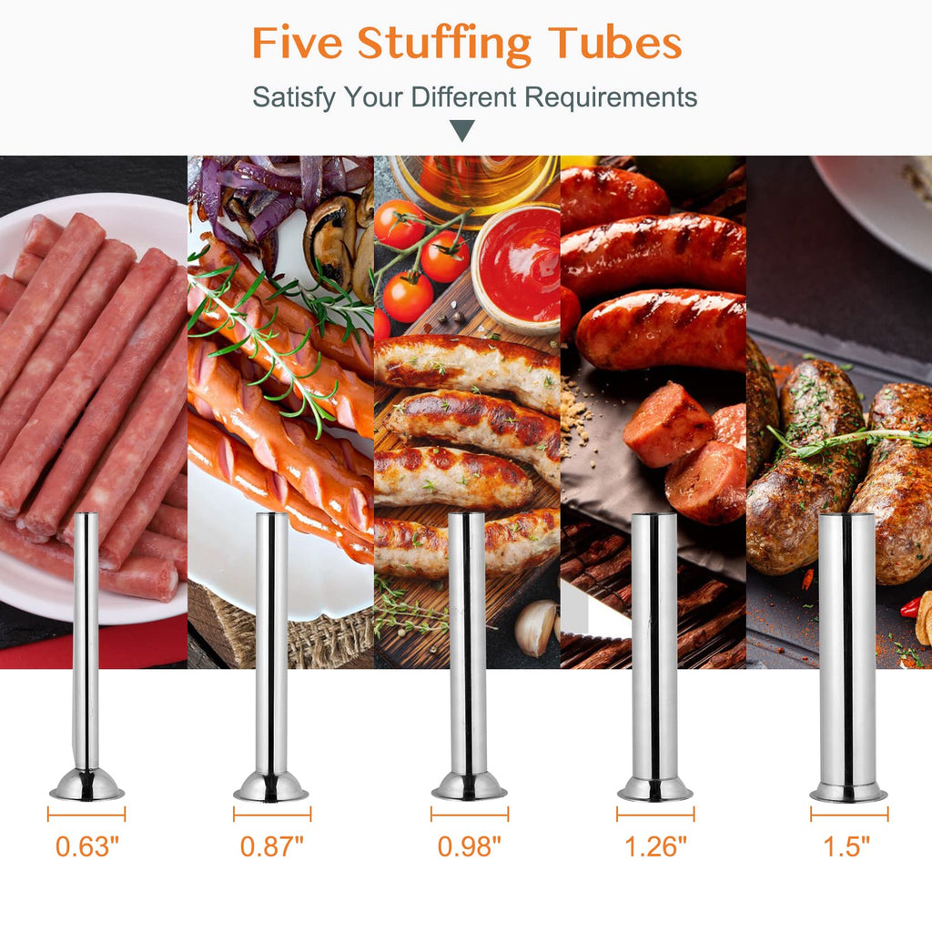 10L Electric Stainless Steel Sausage Stuffer with 5 Stuffing Tubes J304336