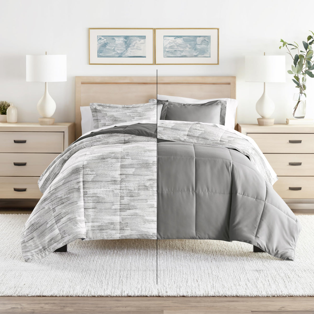 Reversible King Size 3 Piece Comforter Set S2279