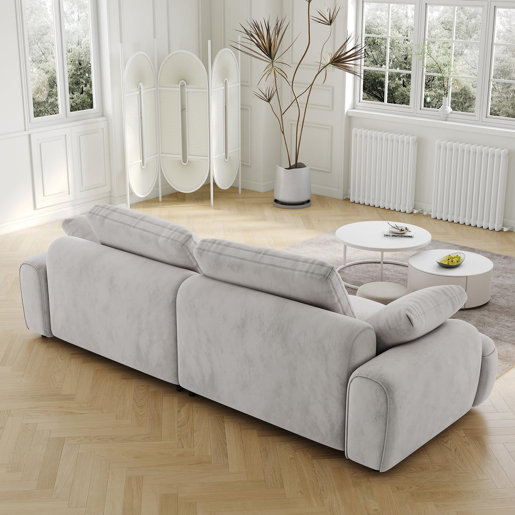 Light Gray Velvet Upholstered Sofa Bed K219