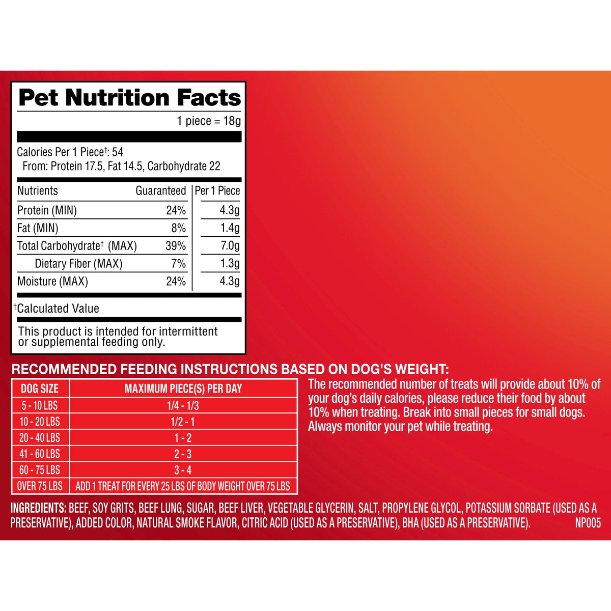 Original Beef Recipe Dog Treats 38 Oz. Bag O490844