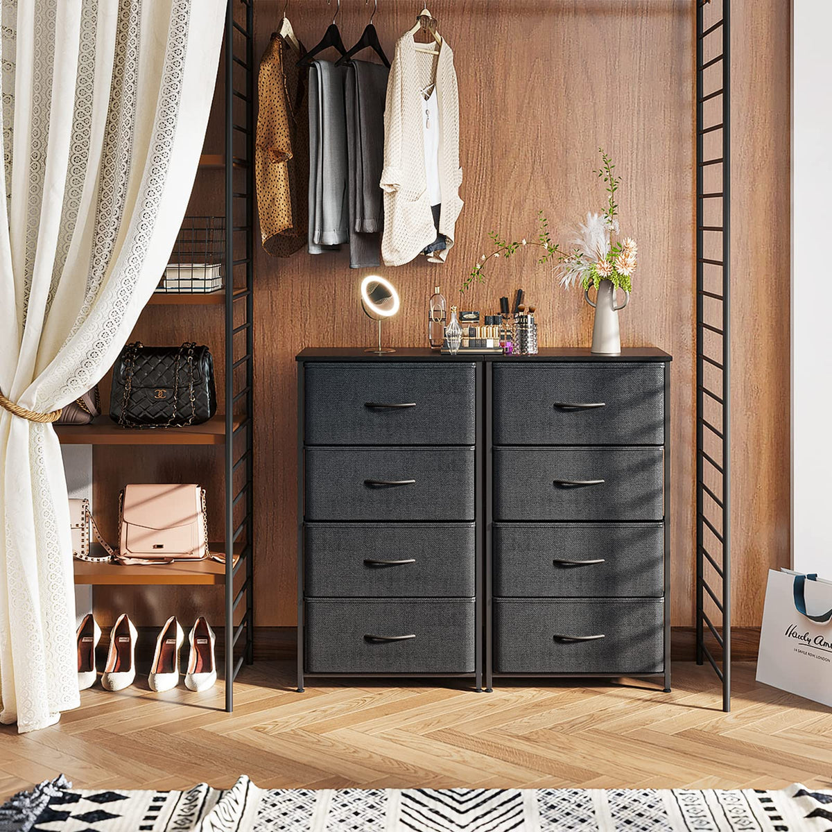 Black 4 Drawer Small Dresser X675