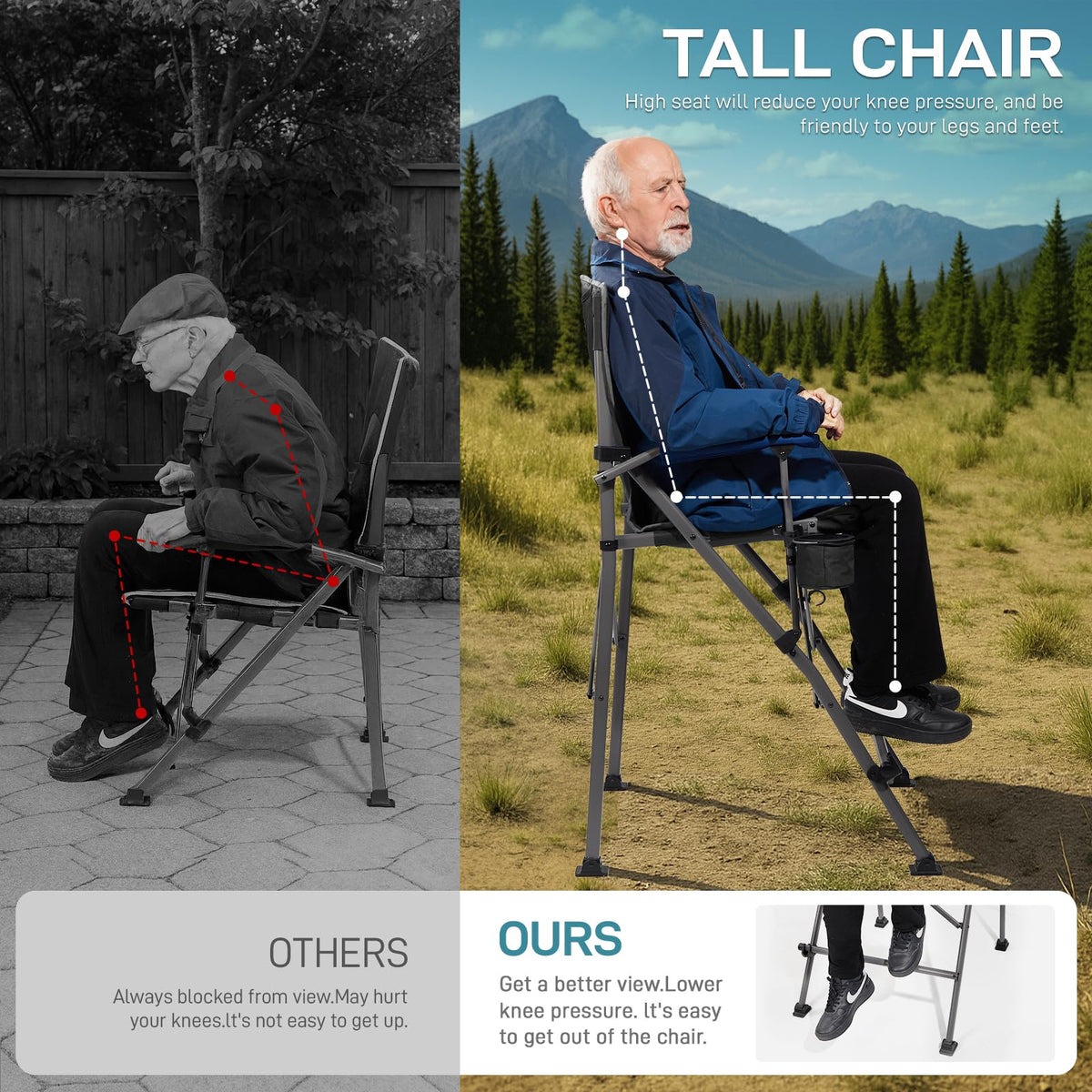 Tall Foldable Camping Chair H83480