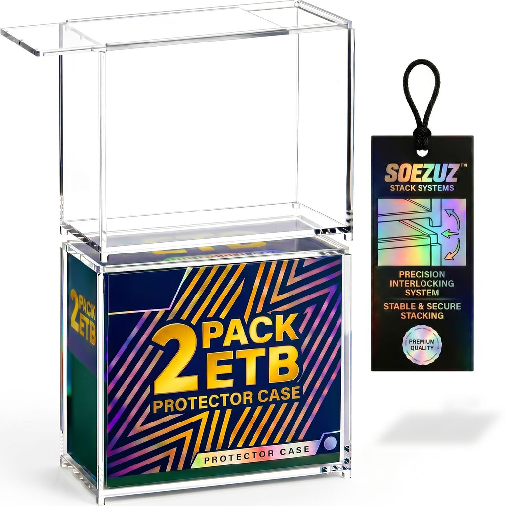 2 Pack Acrylic Case Stackable Magnetic Protector for ETB Storage Q839