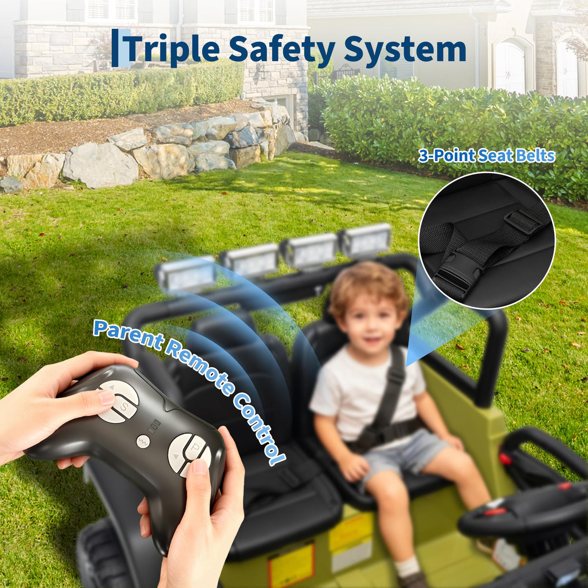 24V 2-Seater Kids Electric Truck with Parent Remote Control, Green K70497
