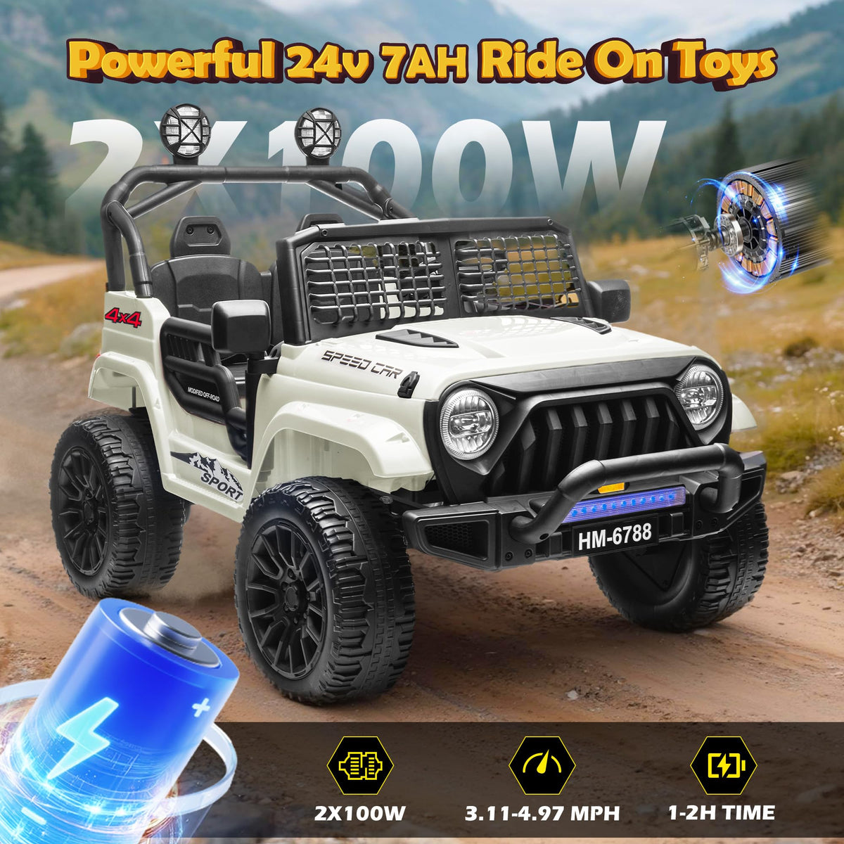 24V 2 Seater Ride on Car P766