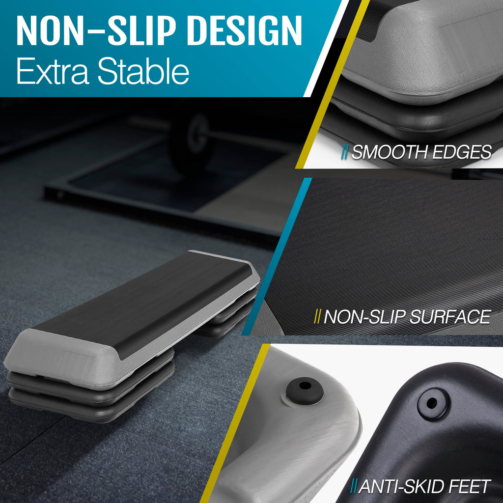 43 Inch Adjustable Aerobic Step Platform with 4 Risers J77149