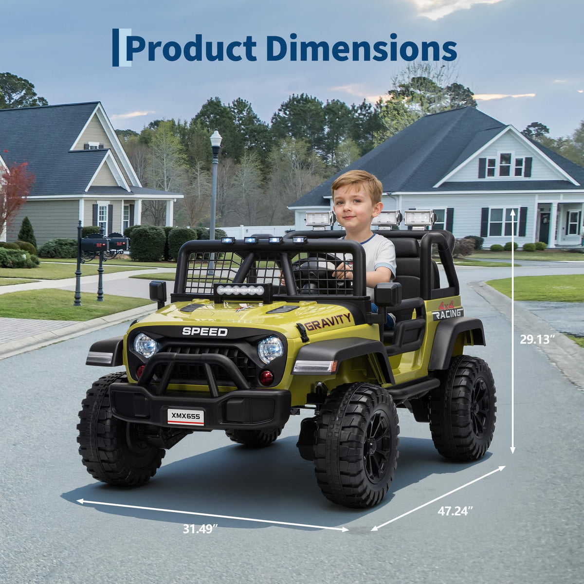 24V 2-Seater Kids Electric Truck with Parent Remote Control, Green K70497