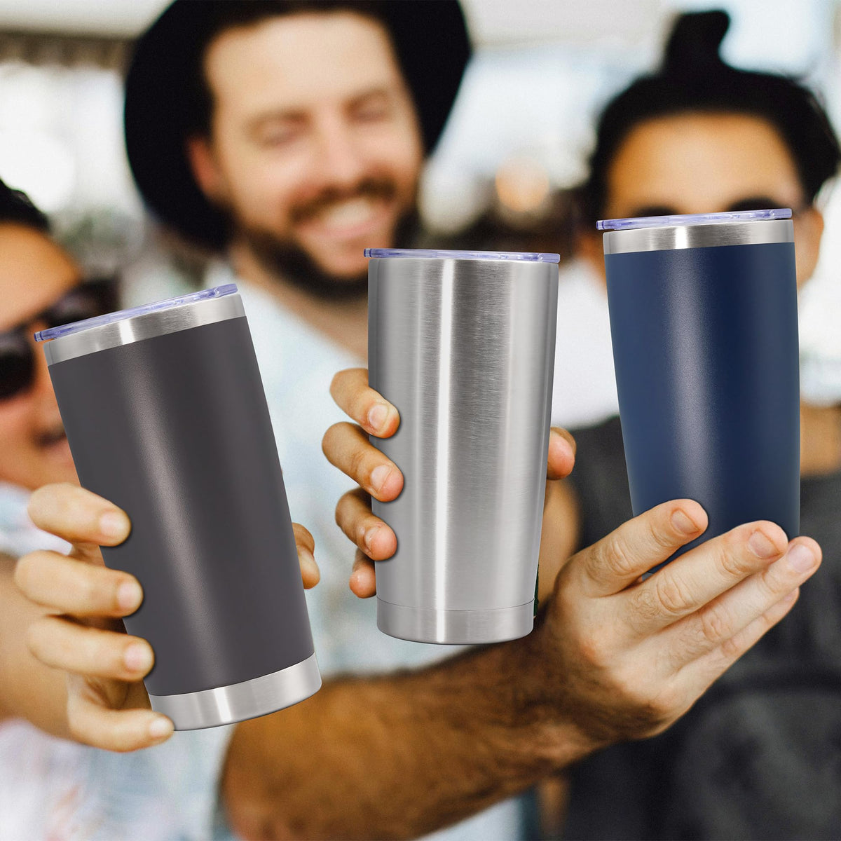 20oz Stainless Steel Tumbler with Lid Navy I413037
