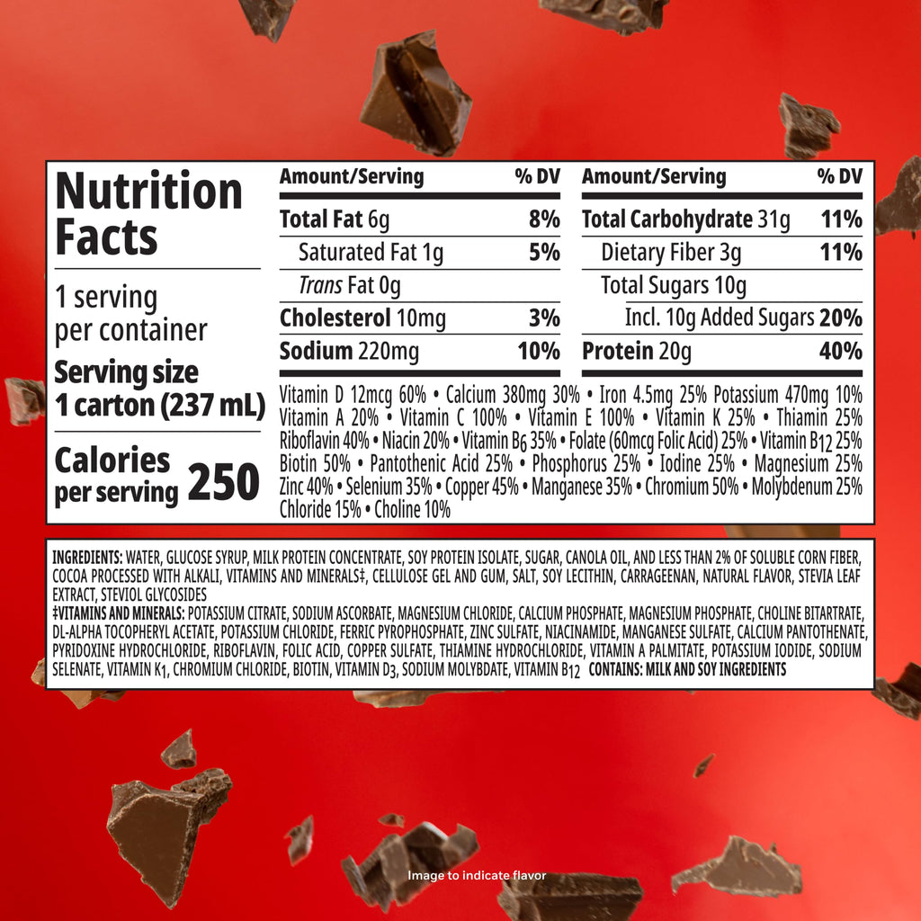 High Protein Nutritional Shake, Chocolate, 24 pk P649875