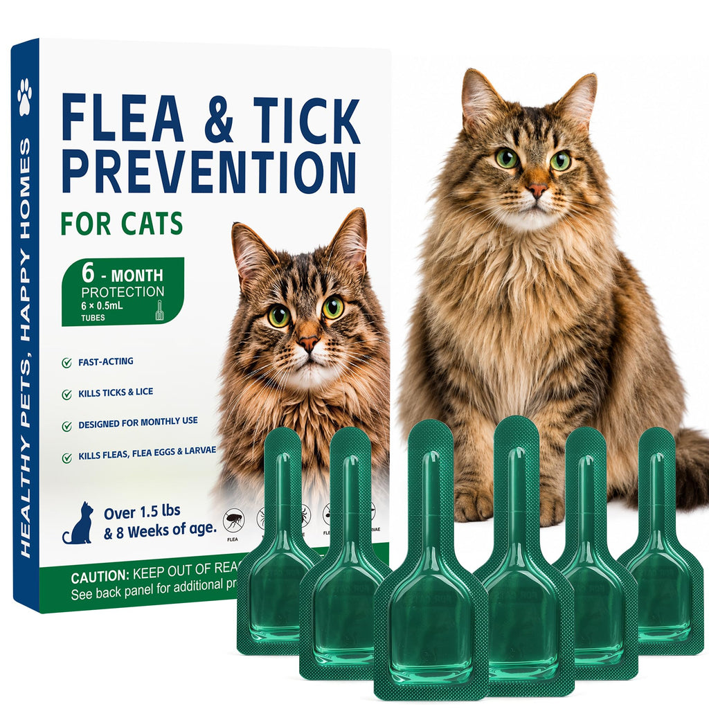 Flea and Tick Drops for Cats 6 Pack E7559