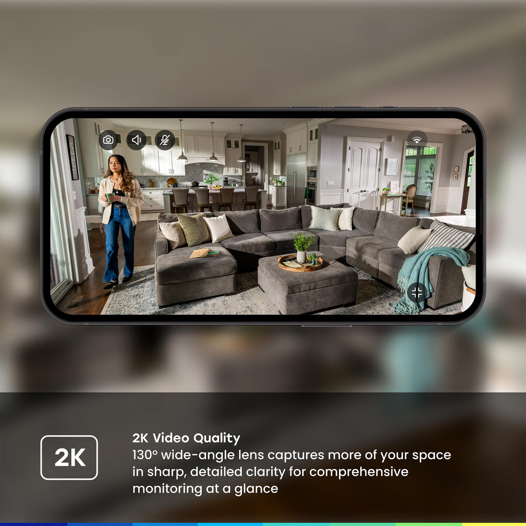 2K Smart Wi-Fi Indoor Security Camera with Night Vision I989