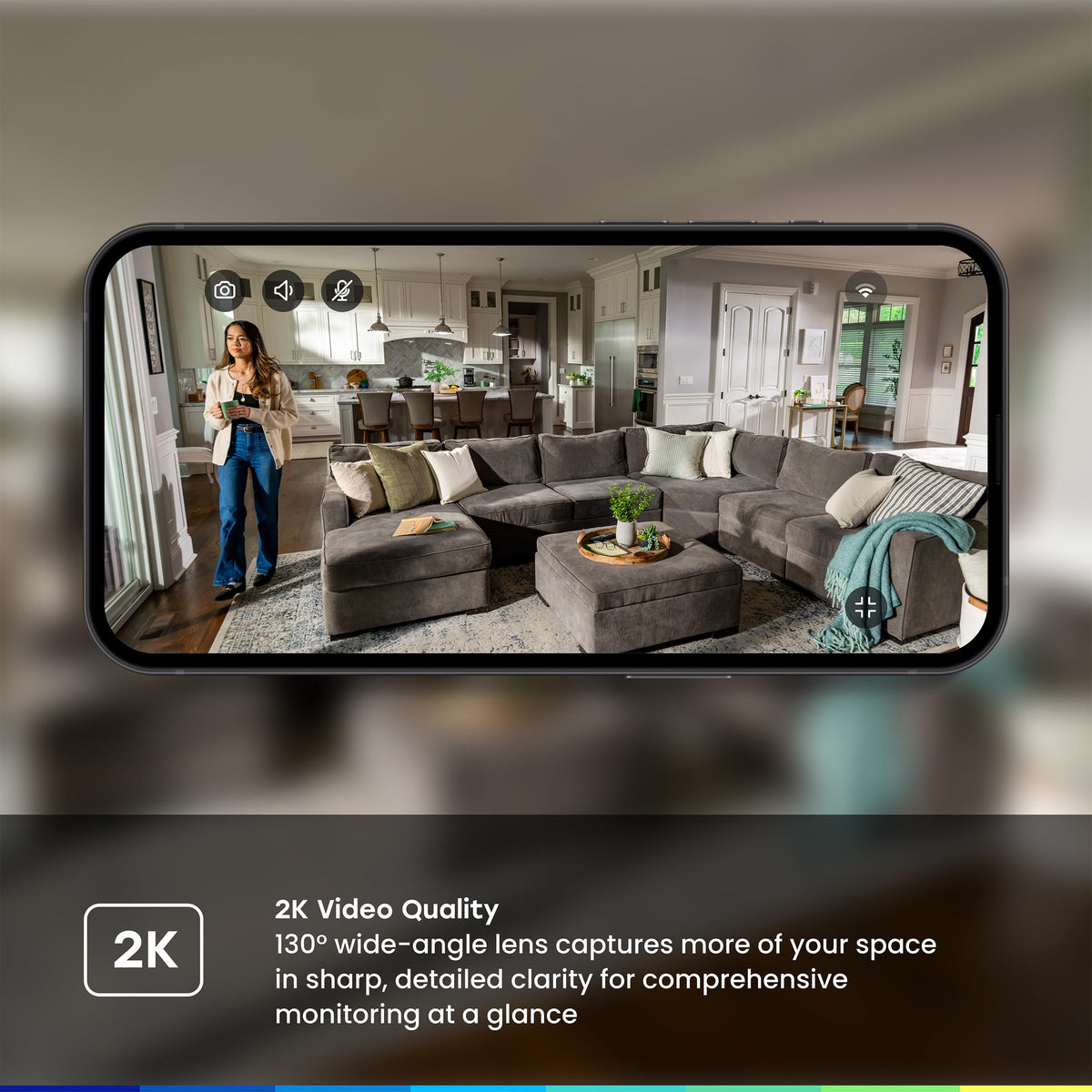 2K Smart Wi-Fi Indoor Security Camera with Night Vision I989