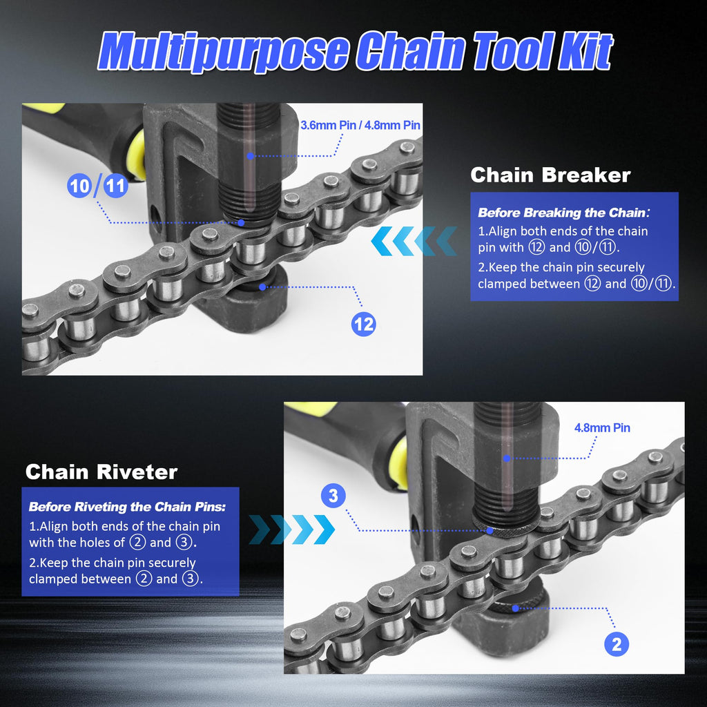 14 Pc Motorcycle Chain Breaker Tool Kit F413